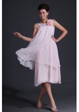 Baby Pink Bateau Tea-length Dresses For Prom Princess for 2014