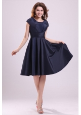 Navy Blue Scoop A-line Knee-length Dresses For Prom Night 2015