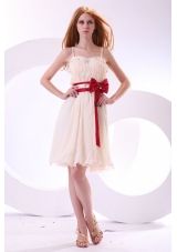 Sweet Champagne Mini-length Chiffon Prom Cocktail Dress For Girls