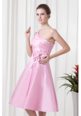 Side Zipper One Shoulder Flowers Prom Homecoming Dresses