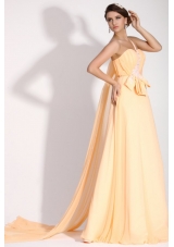Light Yellow One Shoulder Appliques Chiffon Dresses for Prom Princess
