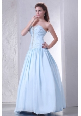 Sassy Princess Light Blue Prom Celebrity Dress Decorated with Beading