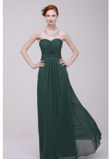 Vintage Ruching Empire Sweetheart Floor-length Chiffon Prom Gowns