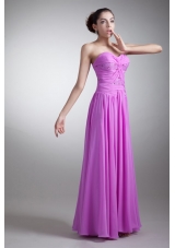 Bright Lilac Floor Length Sweetheart Prom Dress with Beading