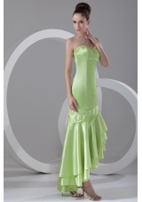 Spring Green Sweetheart Asymmetrical Prom Dance Dress