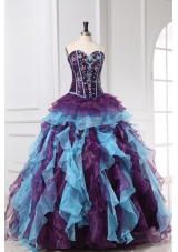 New Style Multi-color Quinceanera Dress with Ruffles And Beading
