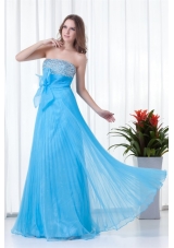 Elegant Empire Strapless Aqua Blue Long Prom Evening Dress