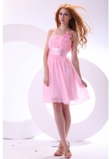 Pretty Straps Pink High-low Prom Dress with Ruching