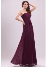 Purple One Shoulder Simple Empire Formal Prom Evening Dress