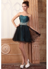 Attractive Summer Mini-length Strapless Prom Dresses with Beading