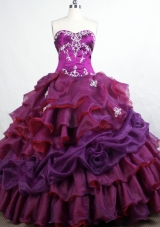 Elegant Ball Gown Sweetheart-neck Floor-length Purple Quinceanera Dresses