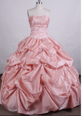 Exquisite Ball Gown Strapless Floor-length Taffeta Quinceanera Dresses