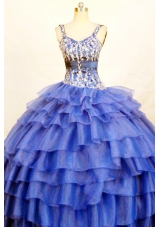 The most Popular Ball Gown Strap Floor-length Blue Quinceanera Dresses