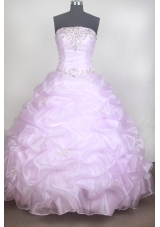 Romantic Ball Gown Strapless Floor-length Baby Pink Quinceanera Dress