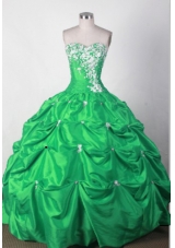 Lovely Ball Gown Sweetheart Floor-length Green Quincenera Dresses