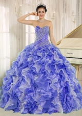 2013 Sweetheart Quinceanera Dress with Beading and Ruffles