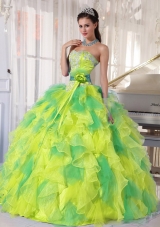 Appliques and Ruffles Floor-length Cheap Quinceanera Dress for 2014 Spring