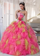 Appliques Organza Sweetheart Fashionable Quinceanera Dress with Detachable Sash