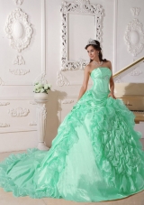 Fashionable Apple Green Ball Gown Strapless with Beading Quinceanera Dress