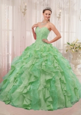 Multi-colored Ball Gown Sweetheart with Appliques and Pleats Quinceanera Dress