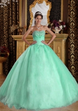 Quinceanera Dress in Apple Green Ball Gown Sweetheart with Beading and Appliques