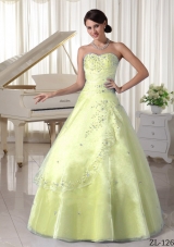 Organza Appliques with Beading Sweetheart Quinceanera Dress for Military Ball
