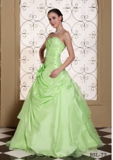 Princess Sweetheart Hand Made Flowers Dresses For 2014Quinceanera