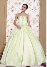Sweet 2014 Puffy Quinceanera Gowns Sweetheart Beaded Decorate Bust