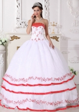 New Style Ball Gown Strapless Beading and Embroidery 2014 Spring Quinceanera Dresses