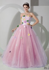 2014 Princess Strapless Appliques Quinceanera Dresses with Zipper-up