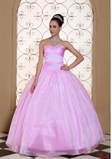 Beautiful 2014 Pink Beading Quinceanera Dresses with Sweetheart