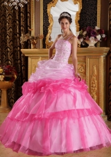 Romantic Ball Gown One Shoulder  Appliques Quinceanera Dress with Beading