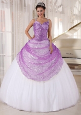 2014 Popular Halter Top Lilac Sequined Quincianera Dresses in White