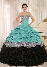 Elegant Blue Sweetheart 2014 Quinceanera Gowns With Ruffles