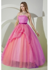 Simple Ball Gown Strapless Beading and Embroidery Dress For Quinceanera