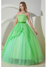 Princess Strapless Organza Discount Quinceneara Dresses On Sale