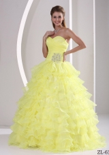 Sweetheart Appliques and Ruffles Quinceaners Gowns For Military Ball