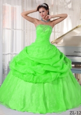 Puffy Strapless Long Elegant Quinceanera Gowns with Appliques