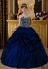 Perfect Royal Blue Sweetheart 2014 Embroidery Quinceanera Dresses