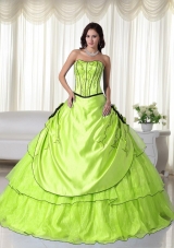 Discount Strapless Quinceanera Gown Dresses with Flowers