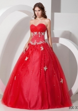 2014 Gorgeous Puffy Sweetheart Quinceanera Dress with Appliques and Beading