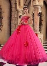 2014 Luxurious Coral Red Puffy Quinceanera Dress Strapless with Beading