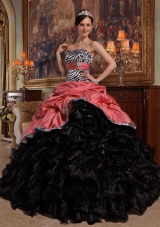 Pretty Strapless Ruffles and Pick-ups 2014 Spring Quinceanera Dresses