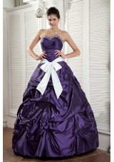 Purple Ball Gown Sweetheart Sash Sweet Sixteen Quinceanera Dresses