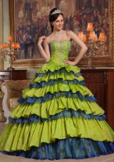 Princess Sweetheart Sweet 15 Dresses with Beading and Layers