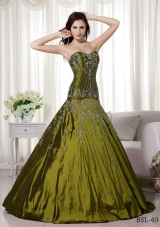Sweetheart Olive Green Quinceanera Dresses Gowns with Beading and Embroidery