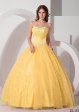 2014 Spring Beautiful Puffy Sweetheart Appliques Quinceanera Gowns with Beading