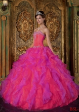 2014 New Style Princess Quinceanera Dresses in Red Sweetheart with Ruffles