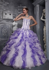 Sweet Puffy Sweetheart Taffeta and Organza Appliques 2014 Quinceanera Dresses