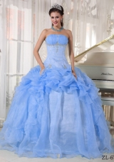 2014 New Style Puffy Strapless Beading Quinceanera Dress with Ruffles